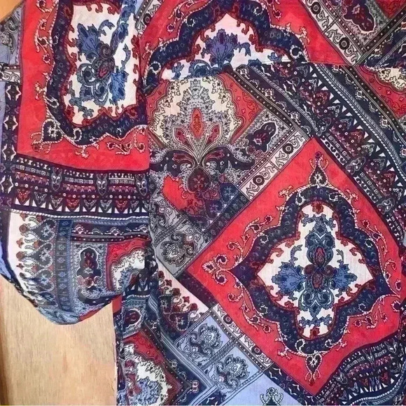 CB Established 1962 Blouse Tunic Top 1X Womans Plus Blue Short Sleeves - Picture 12 of 12